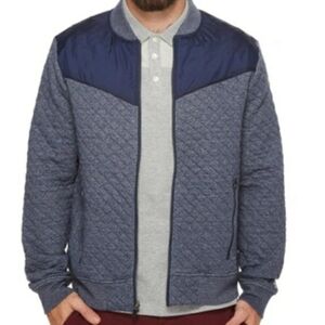 Original Penguin Men's Long Sleeve Blue Quilted Track Jacket Bomber Size XL